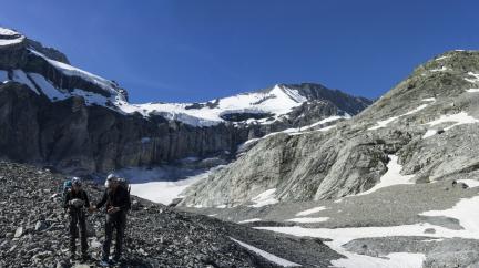 Le bas du glacier de Pramort.