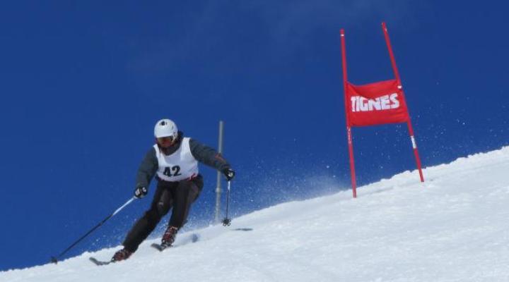 Gilles au départ 40ème championnat de ski UIAGM à Tignes