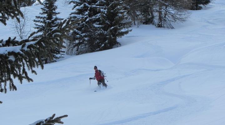 Ski hors piste à Villaroger avec les guides des Arcs
