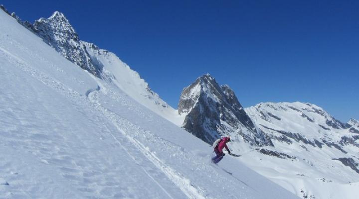 Hors piste à Tignes face nord de la Grande Motte