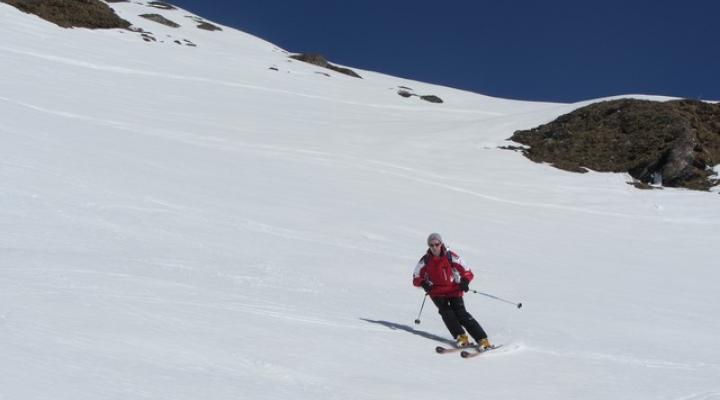 Ski de randonnée aux Arcs - Descente combe de la Commune