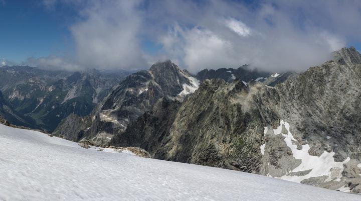 descente sur le glacier de la Glière