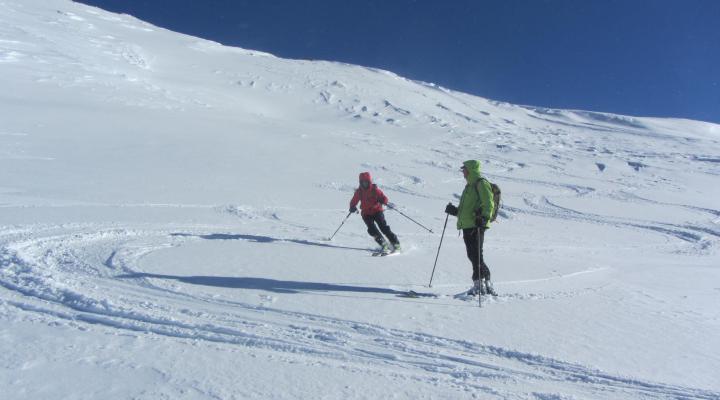 Ski de randonnée à Val d'Isère - descente de la Pointe de Bezin