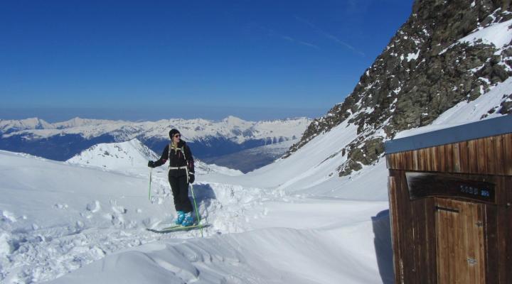 Ski de rando aux Arcs - montée au glacier du Grand Col