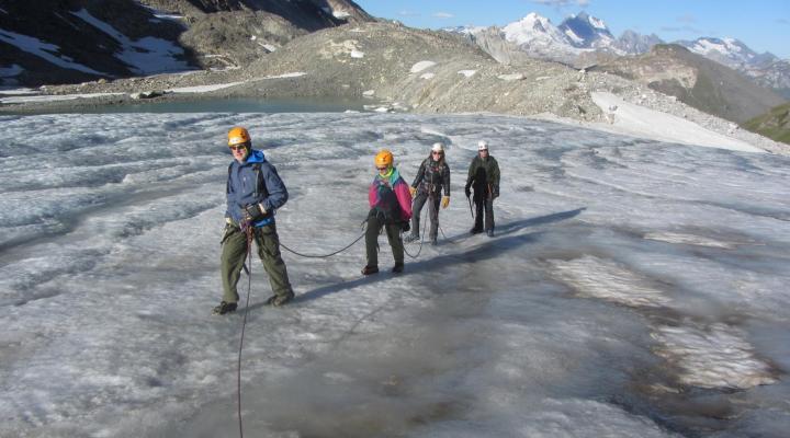 Randonnée glaciaire, glacier de Rheme Golette