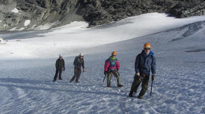 Randonnée glaciaire, glacier de Rheme Golette