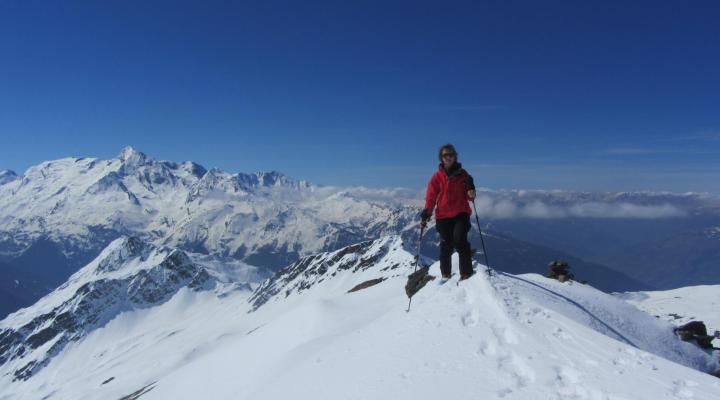 ski de randonnée en Vanoise - montée à la pointe Rousse, le sommet.