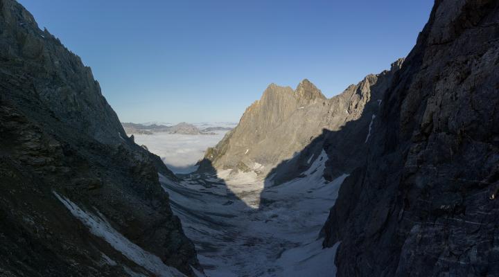 depuis le col de la Grande Casse, vue sur la vallée de Pralognan...