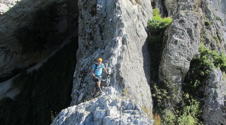 La via ferrata des Bettières à Peisey Vallandry