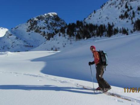 ski de randonnée en vanoise montée au refuge du Ruitor
