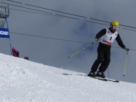 Bernard au départ 40ème championnat de ski UIAGM à Tignes
