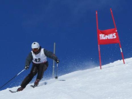 Gilles au départ 40ème championnat de ski UIAGM à Tignes