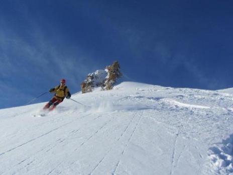 Ski hors piste au départ des Arcs - Vanoise