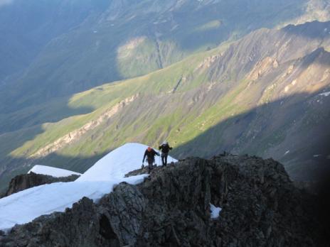 plus haut sur l'arête