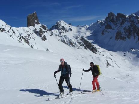 Ski de randonnée dans le Beaufortain, le col de la Charbonniére