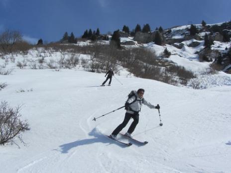 Ski de rando dans le Beaufortain descente de la Roche Parstire