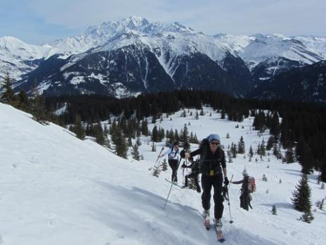 Ski de rando dans le Beaufortain montée à Roche Plane