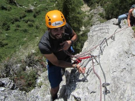 via ferrata des bettières avec le bureau des guides des arcs