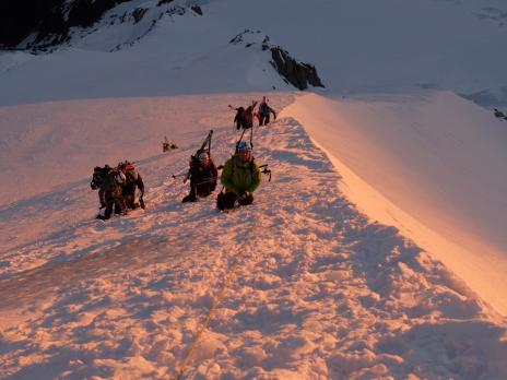 Sur l'arête du dôme du Gouter