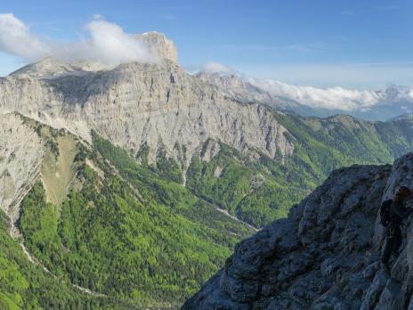 Dans la partie basse, début de la traversée vers le cable