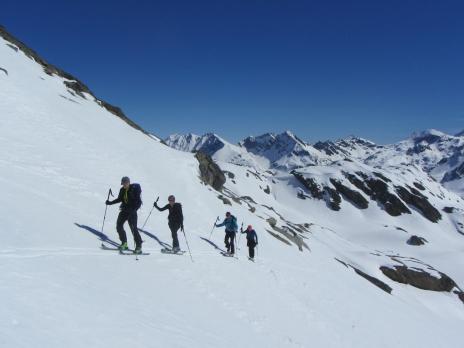ski de randonnée en Tarentaise - montée à la pointe rousse