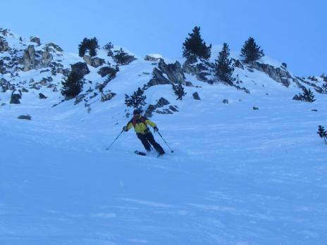 ski hors piste aux Arcs - Couloir de Comborsière