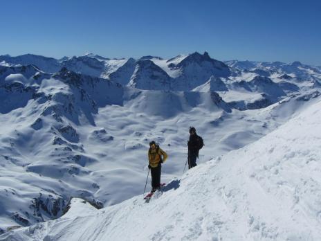 Hors piste à Tignes - départ du couloir du 3500
