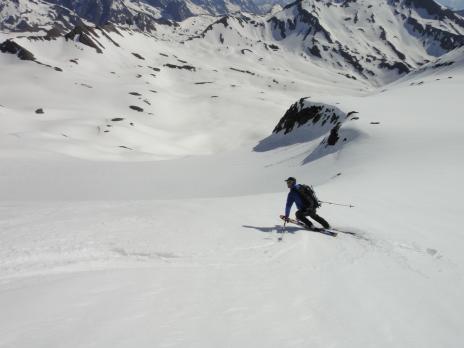 Belle neige à la descente