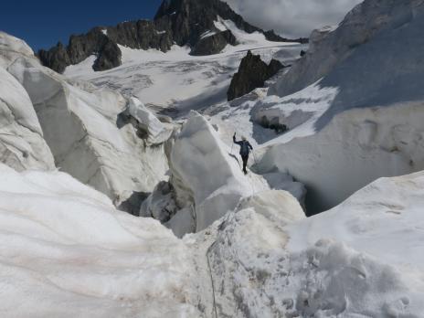 traversée du chaos de crevasses