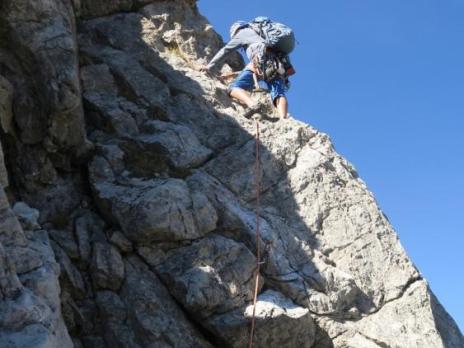 Escalade dans la voie des Cristaux