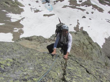 Tête de Bellaval dans la voie Mystère de l'Espadon - Guides des Arcs