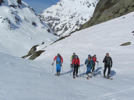 Ski de randonnée en Vanoise montée au refuge du Ruitor