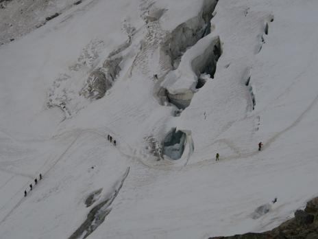 Labyrinthe de crevasses