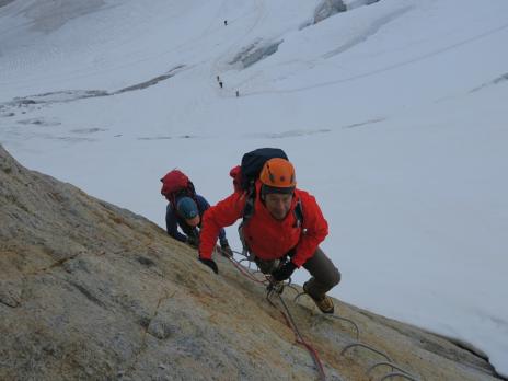 Dans la via ferrata