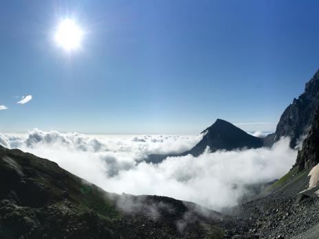La fameuse nébia (le brouillard) si fréquent dans ce secteur