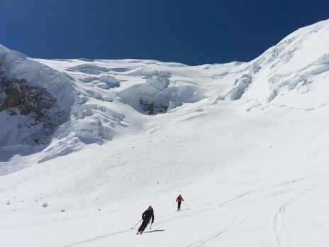 Fin de la face nord, déjà près de 800m de descente.