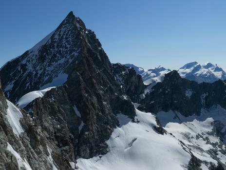 Tout près du sommet, vue sur l'Obergabelhorn tout proche.