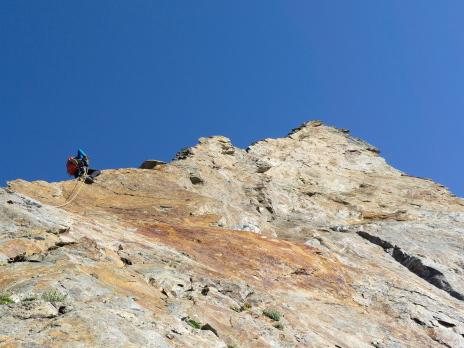 partie aérienne vers l'aiguille de Bellaval.