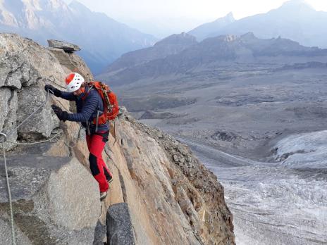 Sur la Via ferrata en montant
