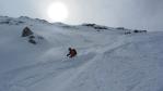 ski hors piste face nord de Bellecote La Plagne