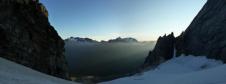 lever de soleil sur le glacier nord de la Glière