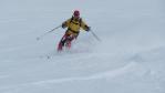 Ski hors piste face nord de Bellecote La Plagne
