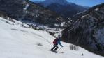 Ski de randonnée dans le Queyras descente sur les Roux