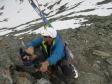 un passage rocheux sur l'arête
