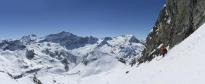 Descente sous le Becqui rouge.