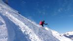 Hors piste La Plagne - face Nord du Friolin au dessus du lac de l'Etroit