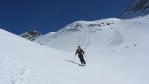 Ski de rando aux Arcs - descente vers le refuge du Mont Pourri