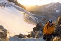 lever de soleil au départ de la voie, au col des neiges.