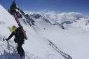 Montée dans le couloir à la Pointe de Péclet