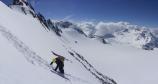 Montée dans le couloir à la Pointe de Péclet
